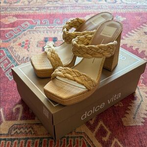 Dolce Vita Braided Tan Platform Heels